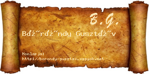 Böröndy Gusztáv névjegykártya