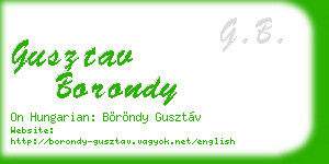 gusztav borondy business card
